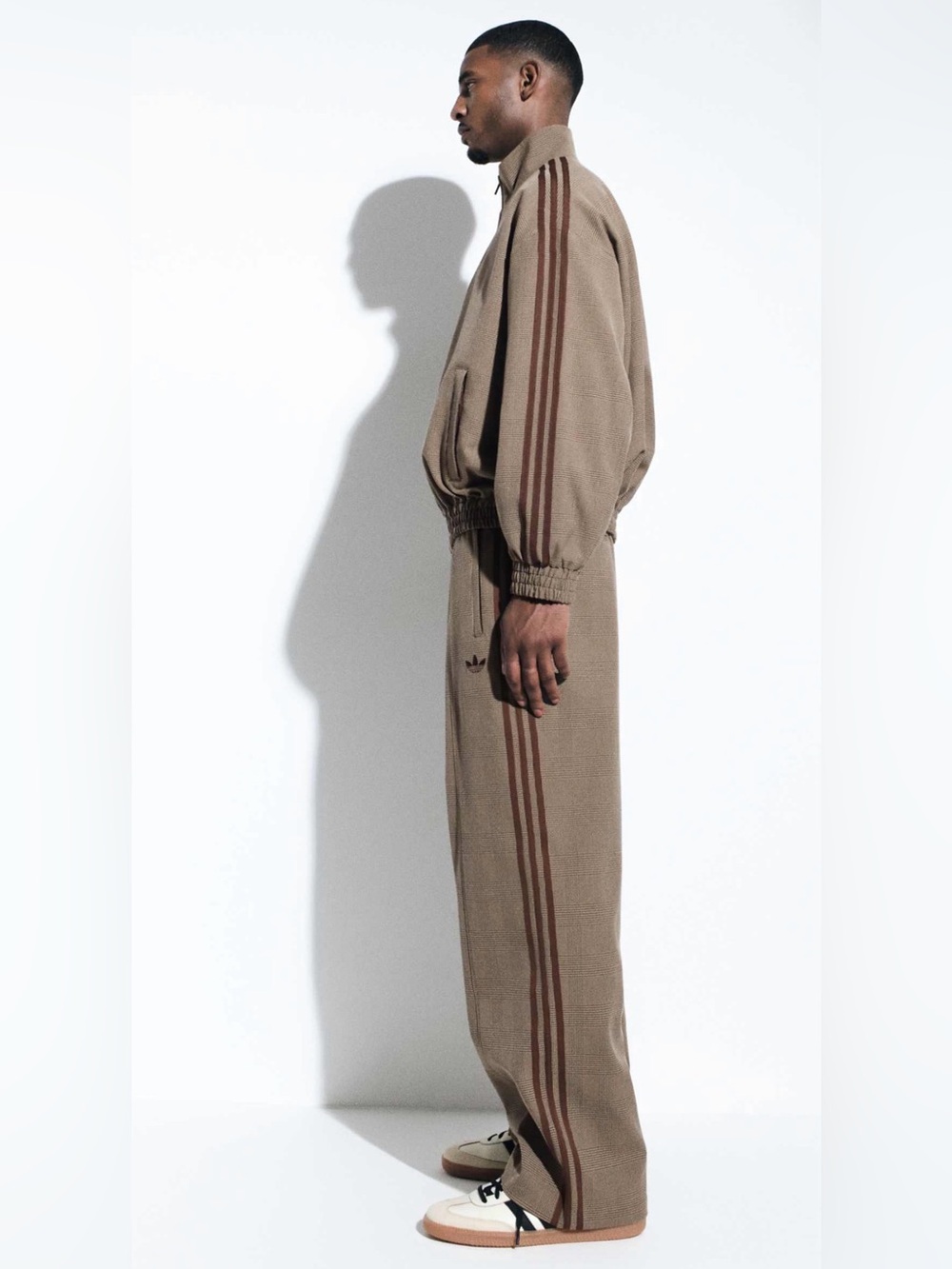 NWT adidas Originals × ASOS track jacket in brown plaid - Picture 4 of 4